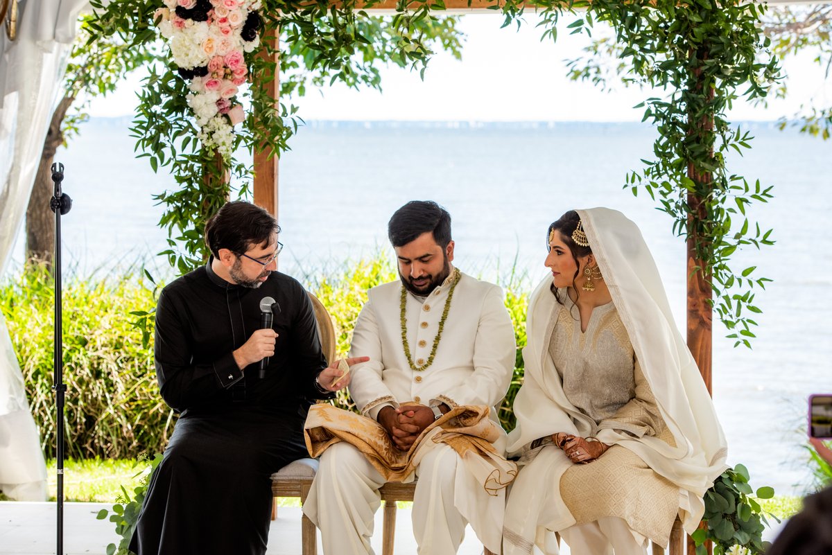 Nikkah ceremony at the Chesapeake Bay Beach Club waterfront venue in Stevensville Maryland