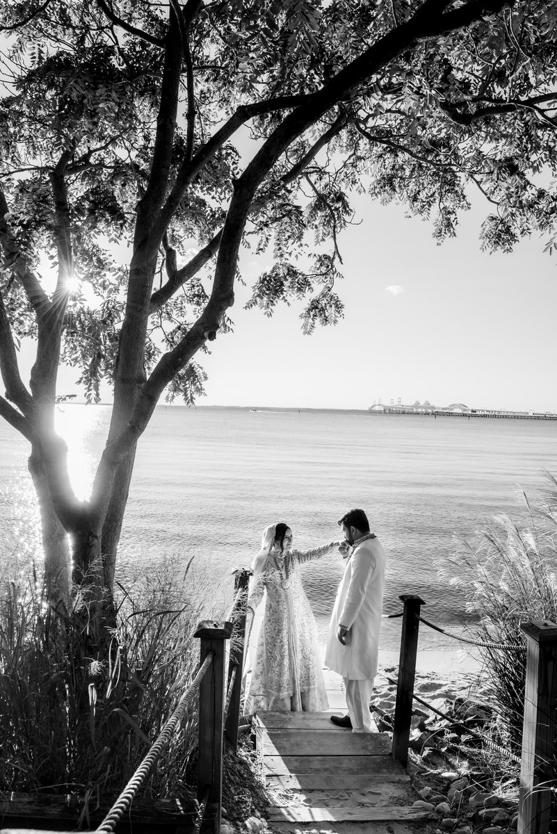Intimate Muslim wedding portrait at Chesapeake Bay Beach Club Maryland